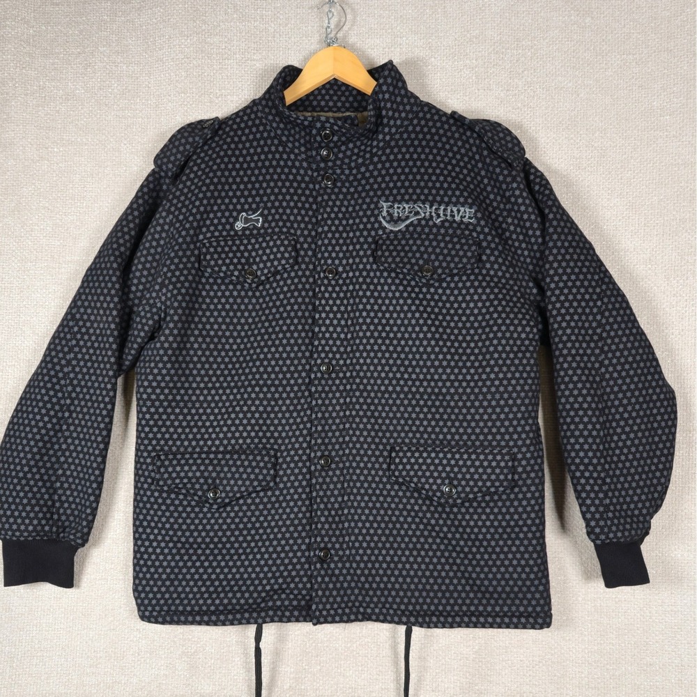 Freshjive Streetwear‎ Field Jacket Star Print Quilted Men XL Rare Y2K M-65 Style